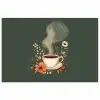 Kop - Bloemen - Groen - Koffie poster papier klein -3d