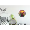 Doorkijk - Bloemen - Tulpen - Kleurrijk - Zonsondergang Wandcirkel aluminium klein -kinderkamer