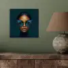 Vrouw - Vlinder - Bril - Blauw - Modern - Portret aluminium wit klein -sfeer2