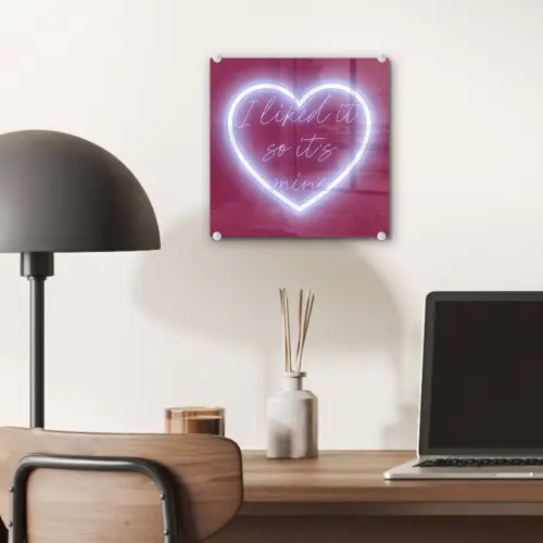 I liked it so it's mine - Neon hart - Roze plexiglas 5mm klein -sfeer6