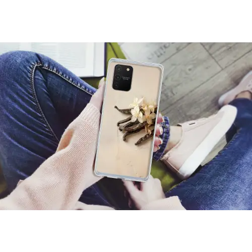 Vanille - Bloemen - Beige Telefoonhoesje Samsung Galaxy S10 Lite klein -handS10Lite