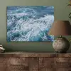 Golven - Oceaan - Blauw PET vilt klein -sfeer2