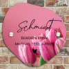 Roze tulpen - Sierlijk Naambord Organisch middel -sfeer10
