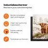 Schotse hooglander - Koe - Natuur - Winter Inductie beschermer vinyl 3mm klein -zzzzzzz-td-ups