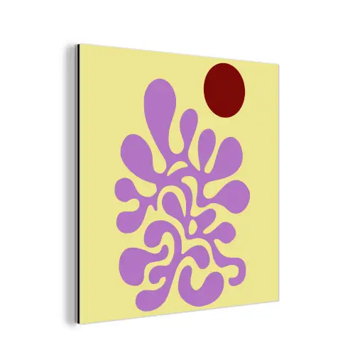 Koraal - Cirkel - Abstract - Geel aluminium wit klein -3d