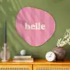 Roze - Gestreept - Belle Wandcirkel Organisch Aluminium middel -sfeer2