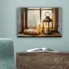 Stilleven - Rustiek - Kaarsen - Broden - Raam canvas 2cm klein -sfeer4