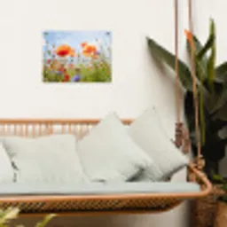 Klaprozen en korenbloemen in zomers licht tuinposter los doek klein -sfeer7