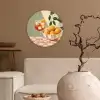 Citroenen - Glas - Tafelkleed - Geblokt Wandcirkel kunststof plaat 5mm dik klein -sfeer1
