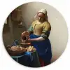Het melkmeisje - Schilderij van Johannes Vermeer Wandcirkel kunststof plaat 5mm dik klein -3d