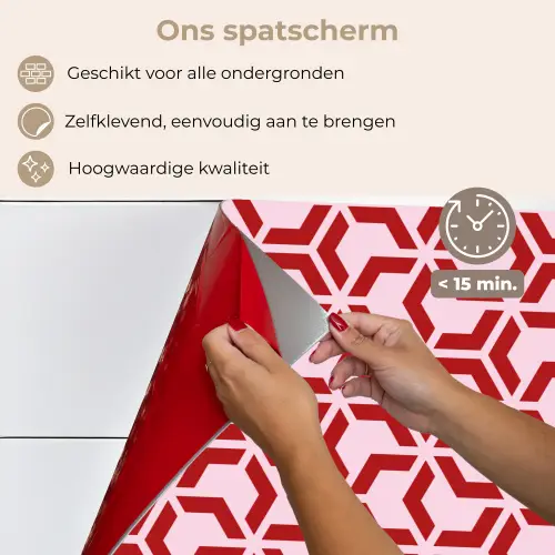 Roze - Rood - Geometrisch - Patroon keuken achterwand spatscherm klein 900 -spatscherm_NL