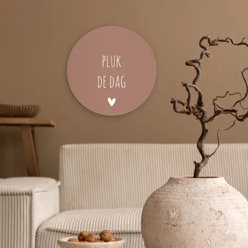 Quotes - Carpe diem - Pluk de dag - Spreuken Wandcirkel kunststof plaat 5mm dik klein -sfeer1