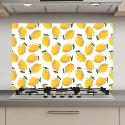 Citroenen - Wit - Bloemen - Patroon keuken achterwand spatscherm klein 900 -3d_website