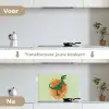Dinosaurus - Groen - Planten - Cirkel keuken achterwand spatscherm klein -voor_na_NL