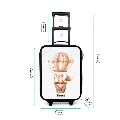 Vinnie vosvaart Kinderkoffer - Zwart klein -productfoto_formaten