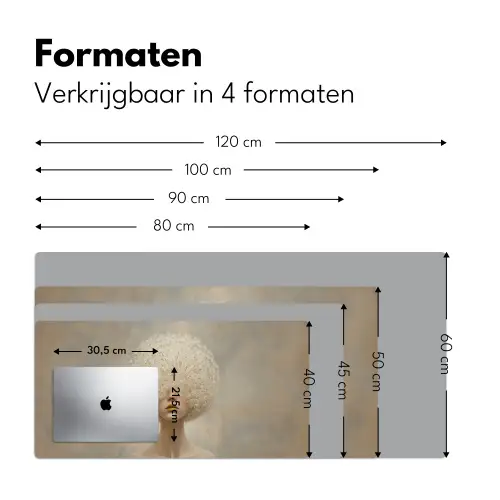 Dromerig - Beige - Paardenbloemzaadjes Muismat XXL klein -sfeer5
