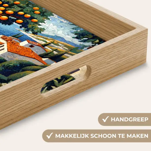 Huizen - Mozaïek - Sinaasappelbomen - Zee Dienblad Rechthoek middel -USP_HandgreepNL