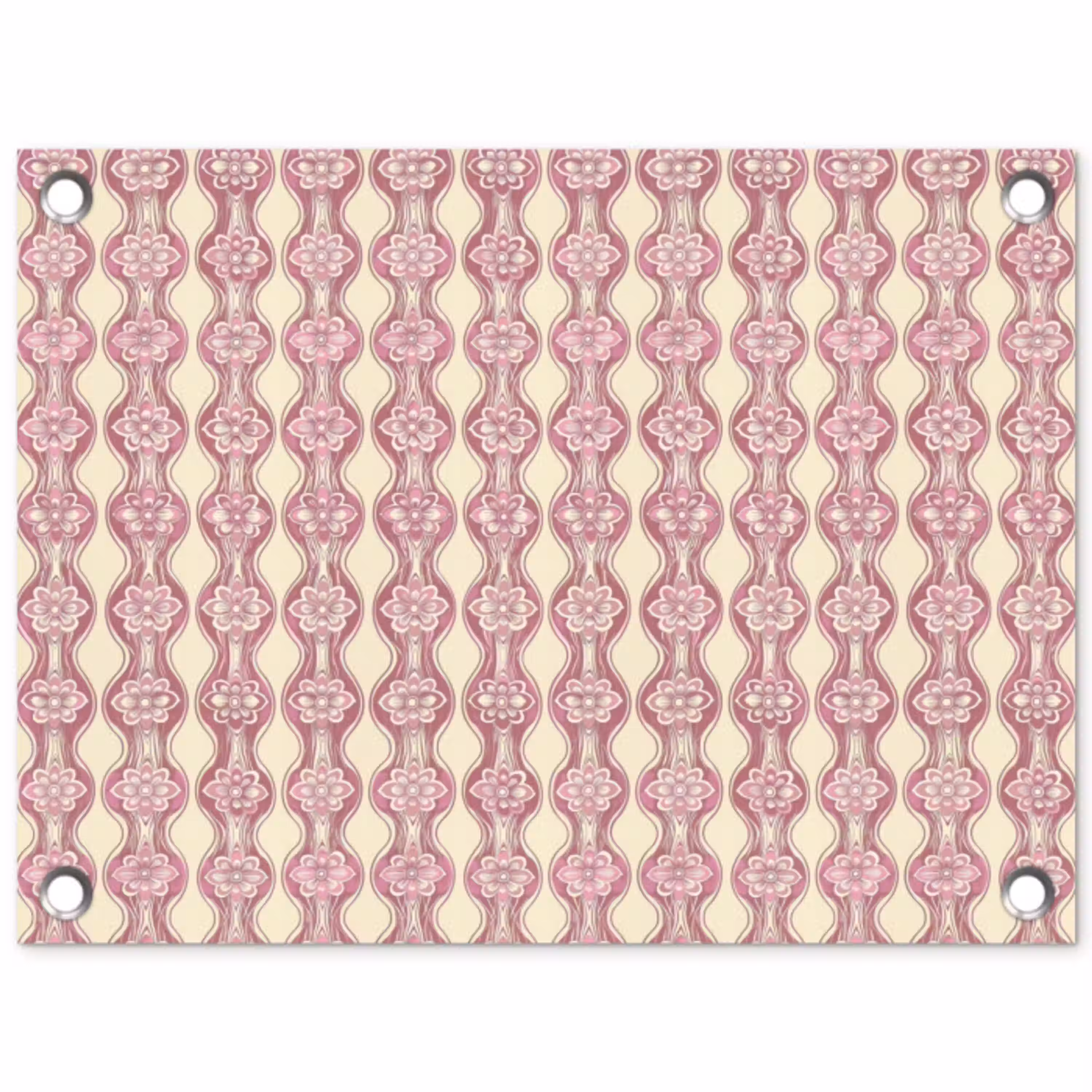 Paarsroze - Bloemen - Retro - Patroon tuinposter los doek klein 239 -3d