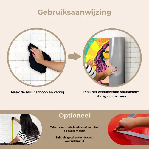 Zonnebril - Vrouw - Zonnig - Geel keuken achterwand spatscherm klein -gebruiksaanwijzing_NL