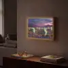 Neon cactussen - Woestijn - Zonsondergang Light Box met batterij (Wandlamp) middel -sfeer1