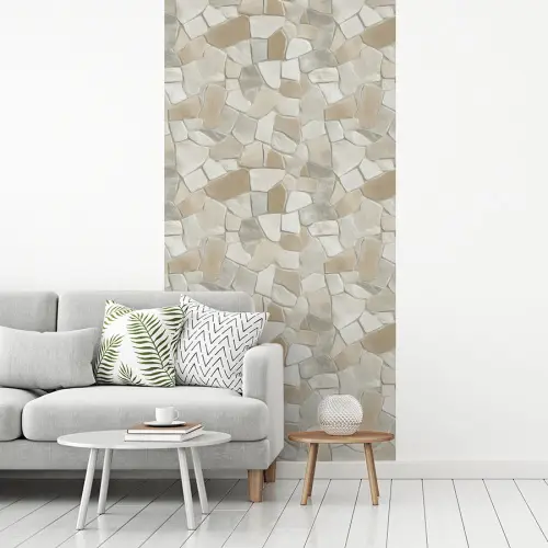Mozaïek - Stenen - Beige fotobehang vinyl groot 64 -woonkamer