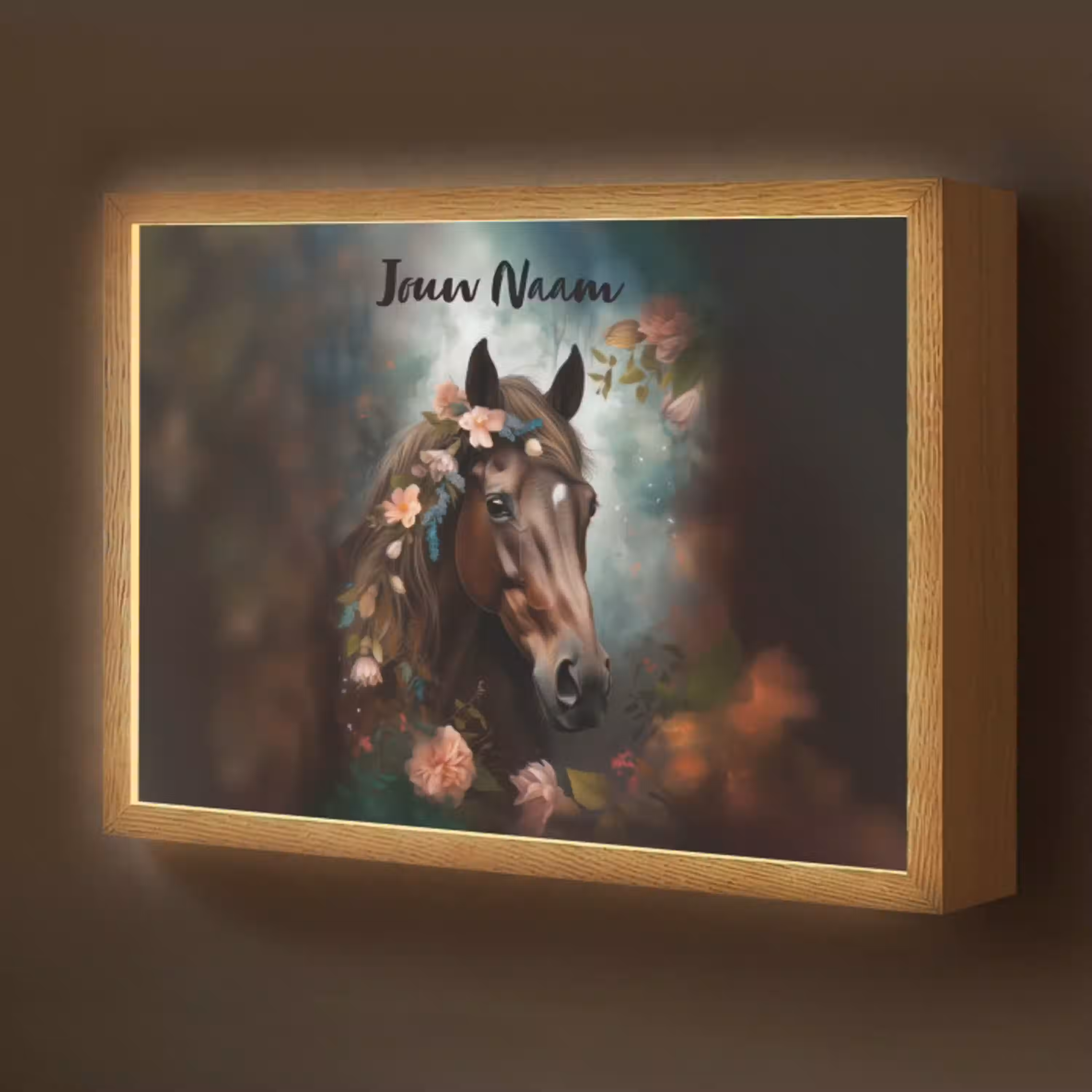 Paard - Natuur - Bloemen - Dieren - Bos Light Box met batterij (Wandlamp kind) middel -z3d_website