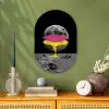 Maan - Geel - Roze - Zwart Wandcirkel Ovaal Forex klein -sfeer2