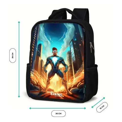 City superhero Rugzak - Zwart middel -productfoto_formaten