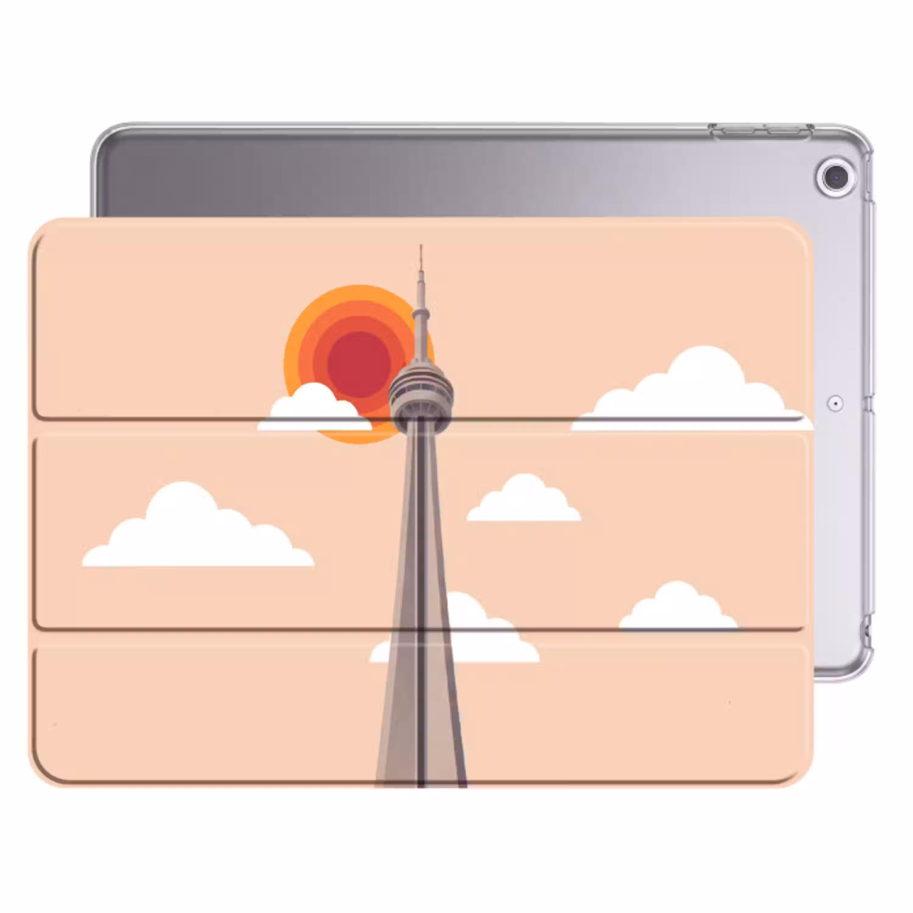 Stad - Gebouw - Architectuur - Retro - Oranje Apple iPad 2017 middel -threedimensional_3d_global