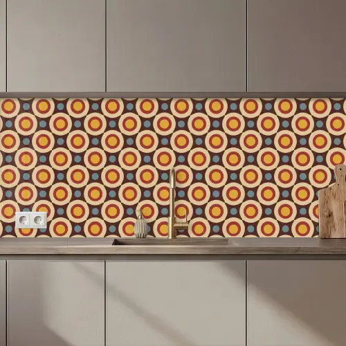 Retro - Vintage - Design - Cirkel keuken achterwand 2 middel 871 zz_3dshopping