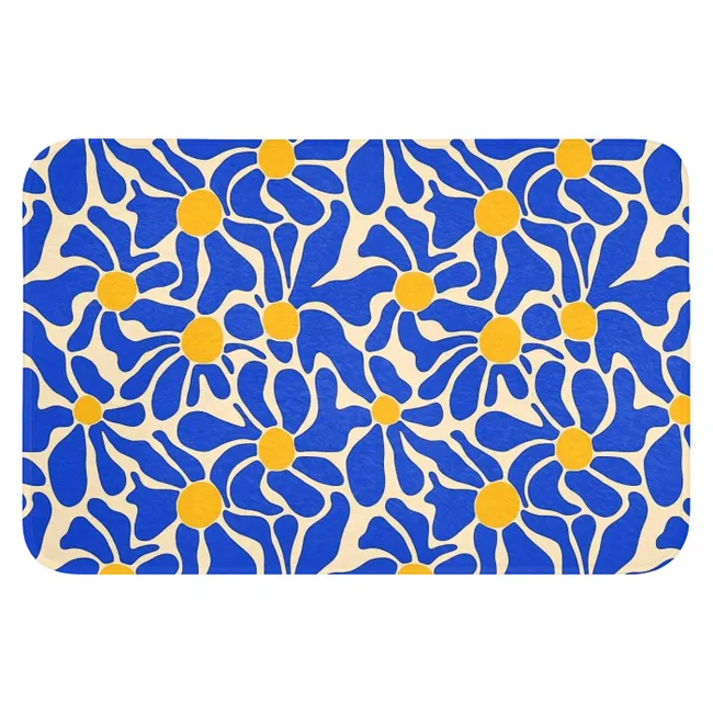 WC Mat - Abstract - Bloem - Blauw
