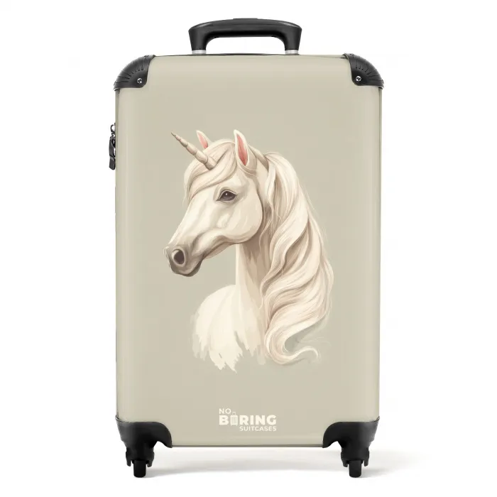 Eenhoorn in neutrale kleuren NBS - Handbagage koffer - Kinderen Unisex middel -productfoto_recht
