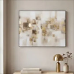 Abstracte vierkanten - Aardetonen - Mistig Textielframe - compleet frame klein -sfeer2