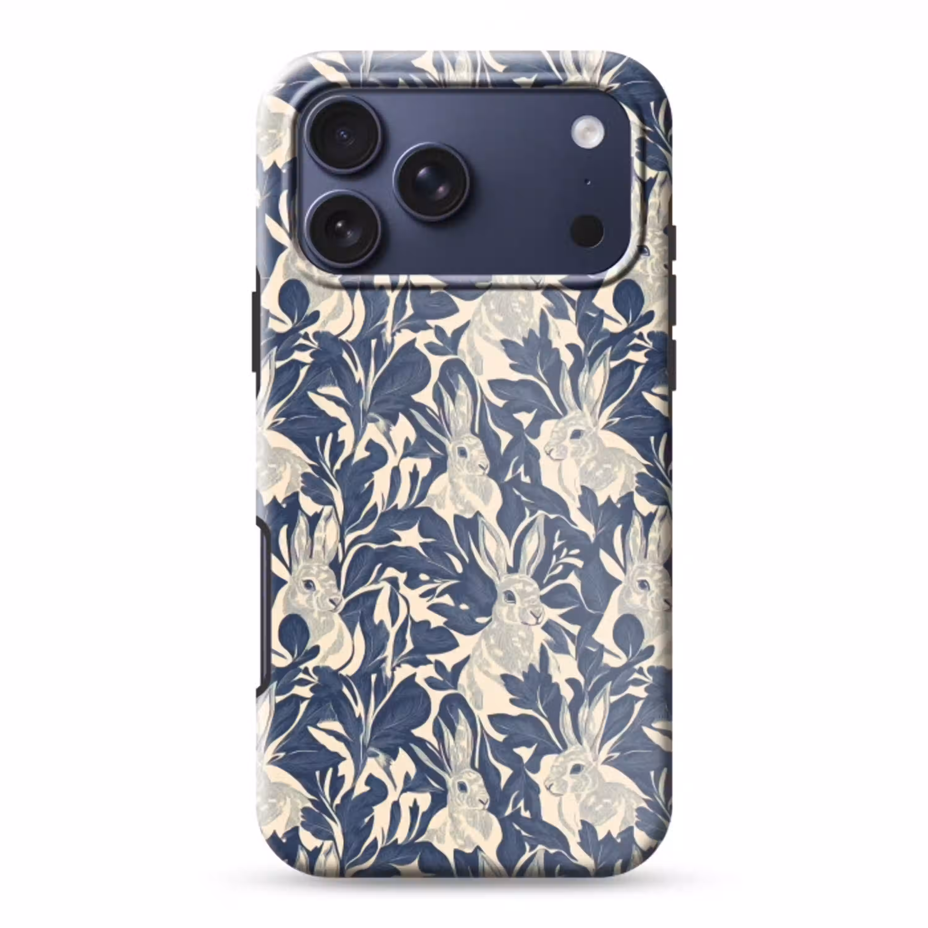 Hazen - Bladeren - Patroon - Blauw - Beige Toughcase MagSafe Apple iPhone 17 Pro Max klein 1019 -3d