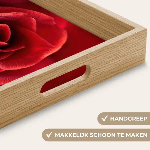 Rood - Roos - Romantisch Dienblad Rechthoek middel -USP_HandgreepNL