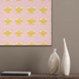 Katten - Patroon - Roze PET vilt klein 837 -sfeer6_closeup