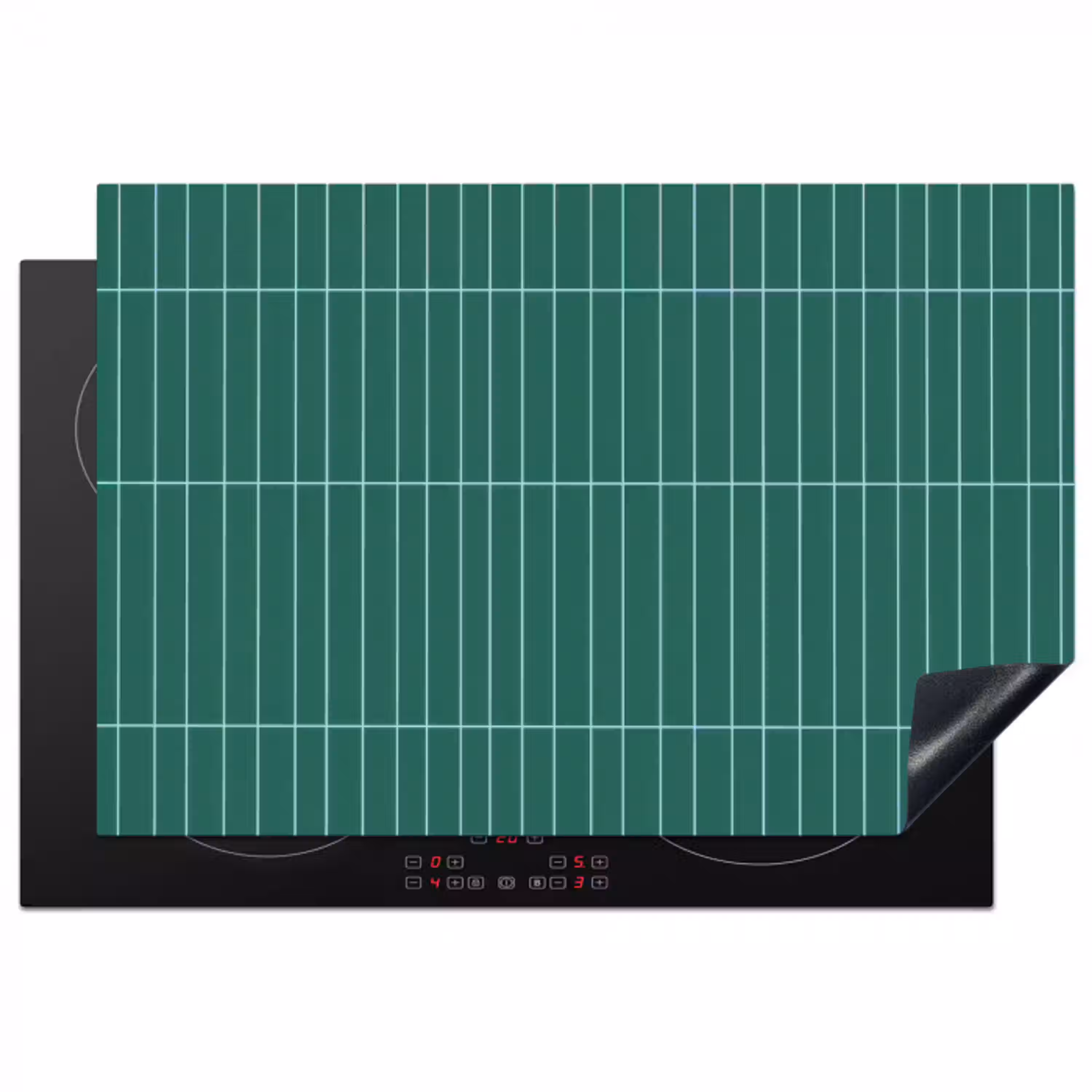 Patroon - Tegel - Saliegroen Inductie beschermer vinyl 3mm klein 276 -3d