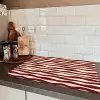 Golven - Rood - Patroon - Crème Inductie beschermer vinyl 3mm klein 276 -sfeer3