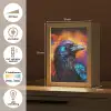 Vogel - Kraai - Graffiti - Zwart - Dieren Light Box met kabel (Tafellamp) klein -USP_NL