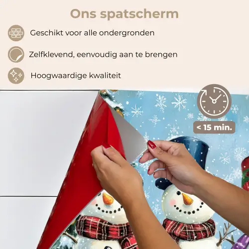 Vrolijk -  Sneeuw - Kleurrijk keuken achterwand spatscherm klein -spatscherm_NL