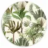 Jungle - Palmboom - Bananenplant - Kinderen - Natuur - Planten Wandcirkel kunststof plaat 5mm dik klein -3d