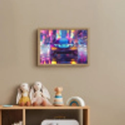Auto - Politie - Stad - Jongens - Kleurrijk Light Box met batterij (Wandlamp kind) middel -sfeer2_kind