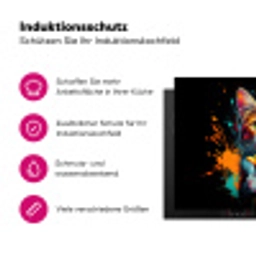 Kat - Eten - Patat - Graffiti - Abstract Inductie beschermer vinyl 3mm klein -zzzzzzz-lf-ups
