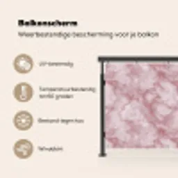 Roze - Kwartsmarmer - Aders Balkonbeschermer Duitsland klein 596 -specs_NL