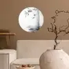 Bamboestammen - Water - Minimalistisch - Wit Wandcirkel behangsticker klein -sfeer1