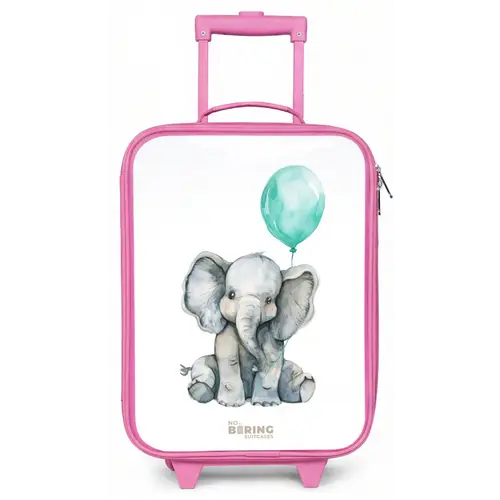 Olifant met blauwe ballon Kinderkoffer - Roze klein -zz3dotto