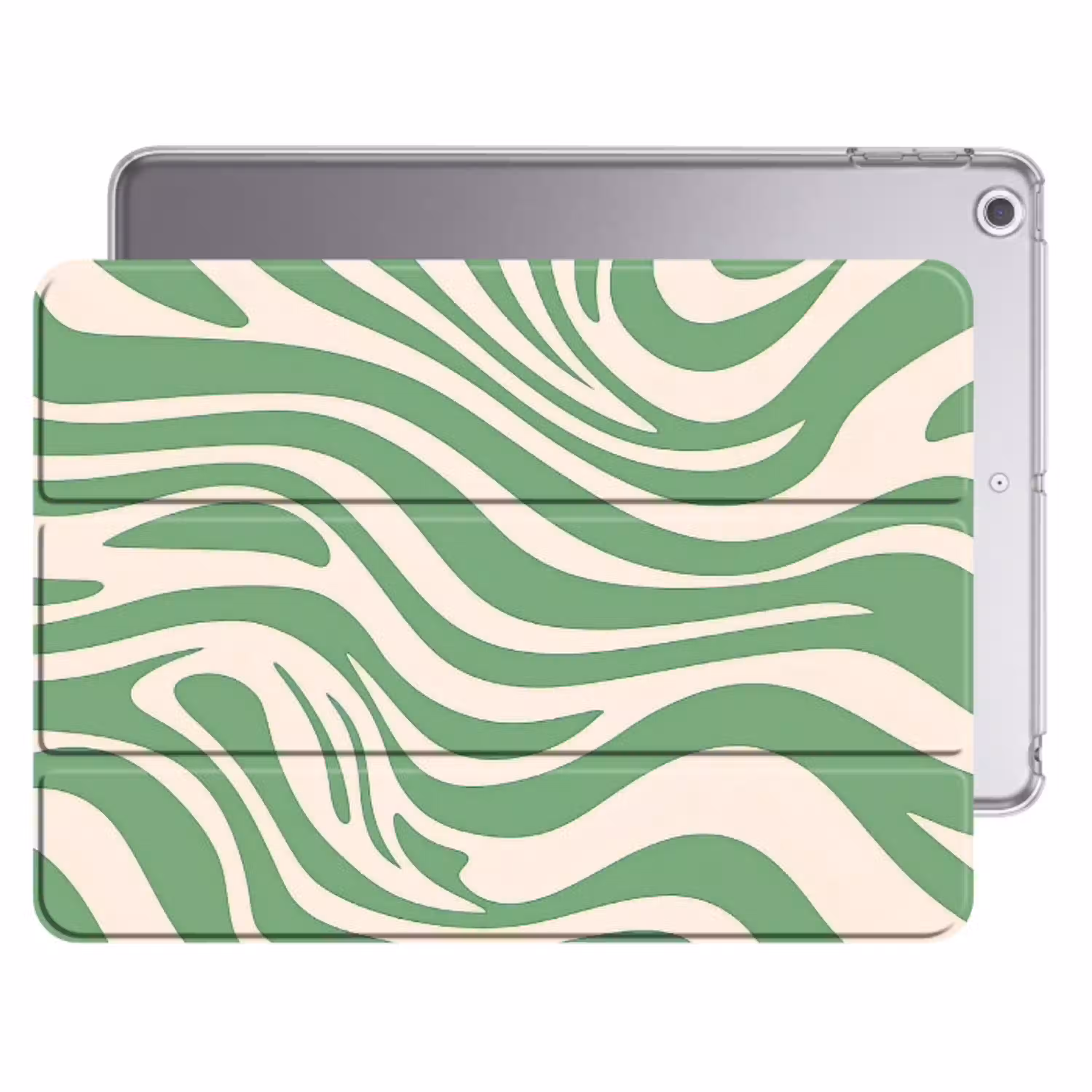 Zebrapatroon - Groen - Retro Apple iPad 2017 middel -threedimensional_3d_global