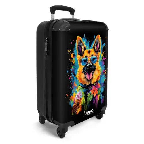 Zomerse hond met kleurrijke graffiti NBS - Handbagage koffer - Unisex middel -productfoto_3d