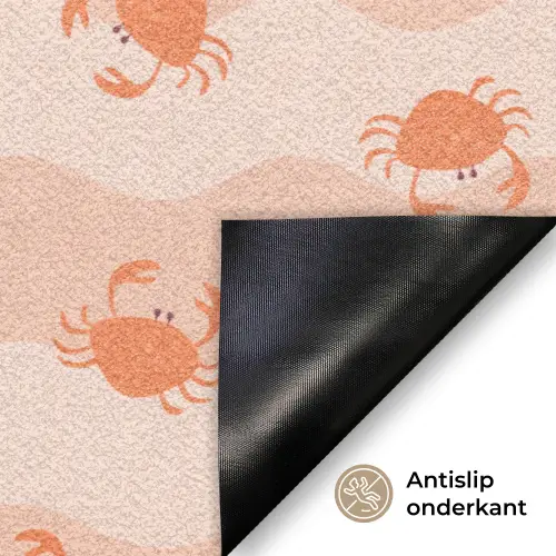 Zee - Dieren - Roze - Krab Deurmat klein 898 -antislip_NL