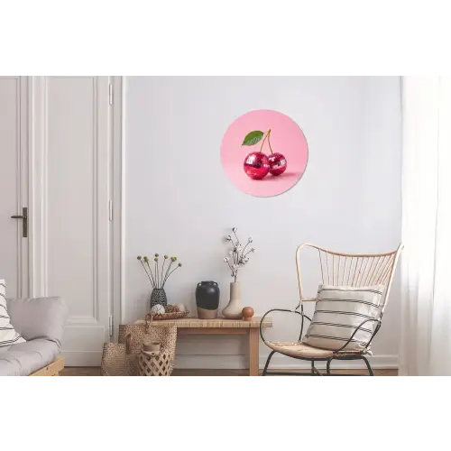 Disco - Kersen - Roze Wandcirkel aluminium klein -woonkamer